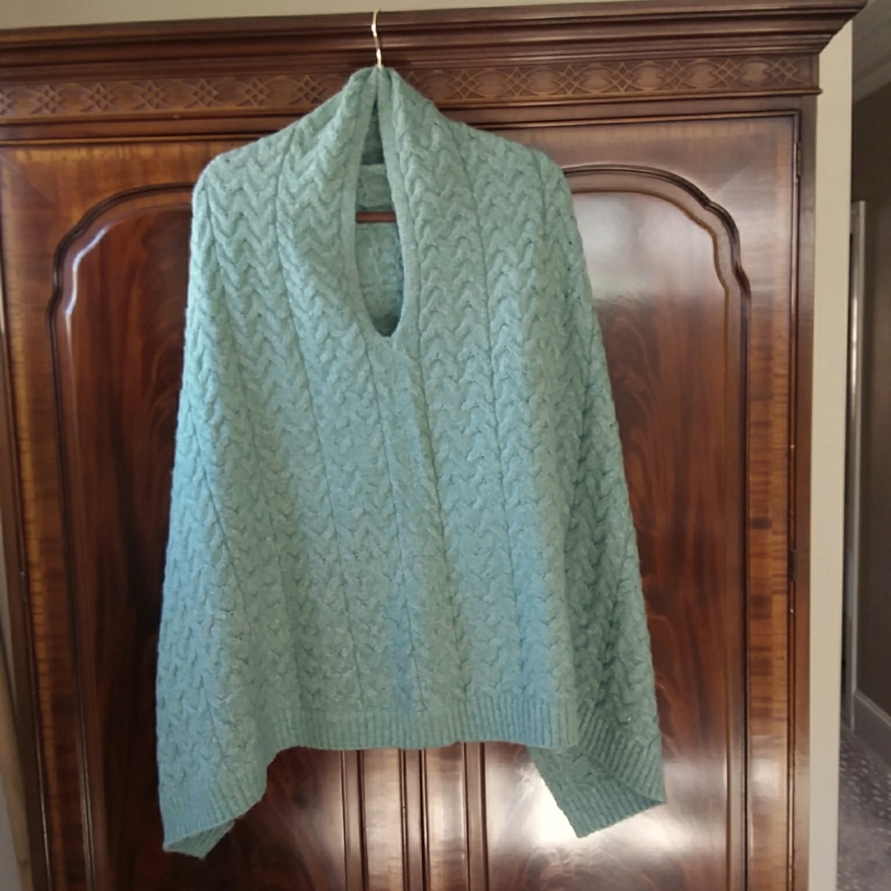 J Jill poncho in spruce green/blue